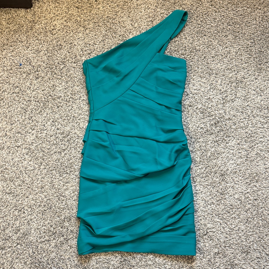 Bcbgmaxazria Versa One-Shoulder Cocktail Dress, Sea Green, 6